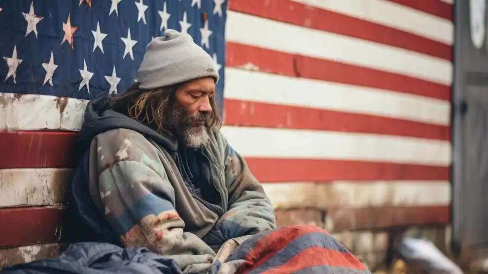 Homeless man receiving support in a safe and welcoming environment