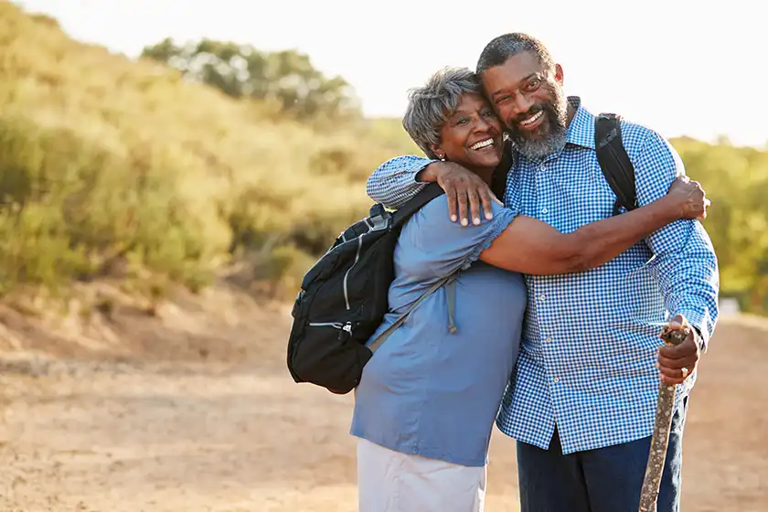 Senior couple enjoying independent living outdoors