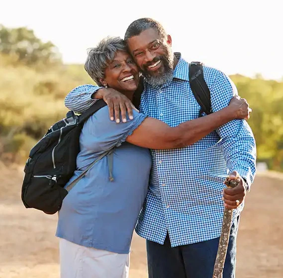 Senior couple enjoying independent living outdoors