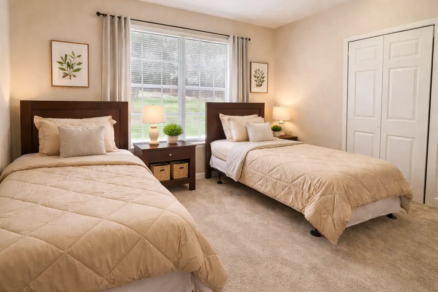 Shared bedroom with two beds